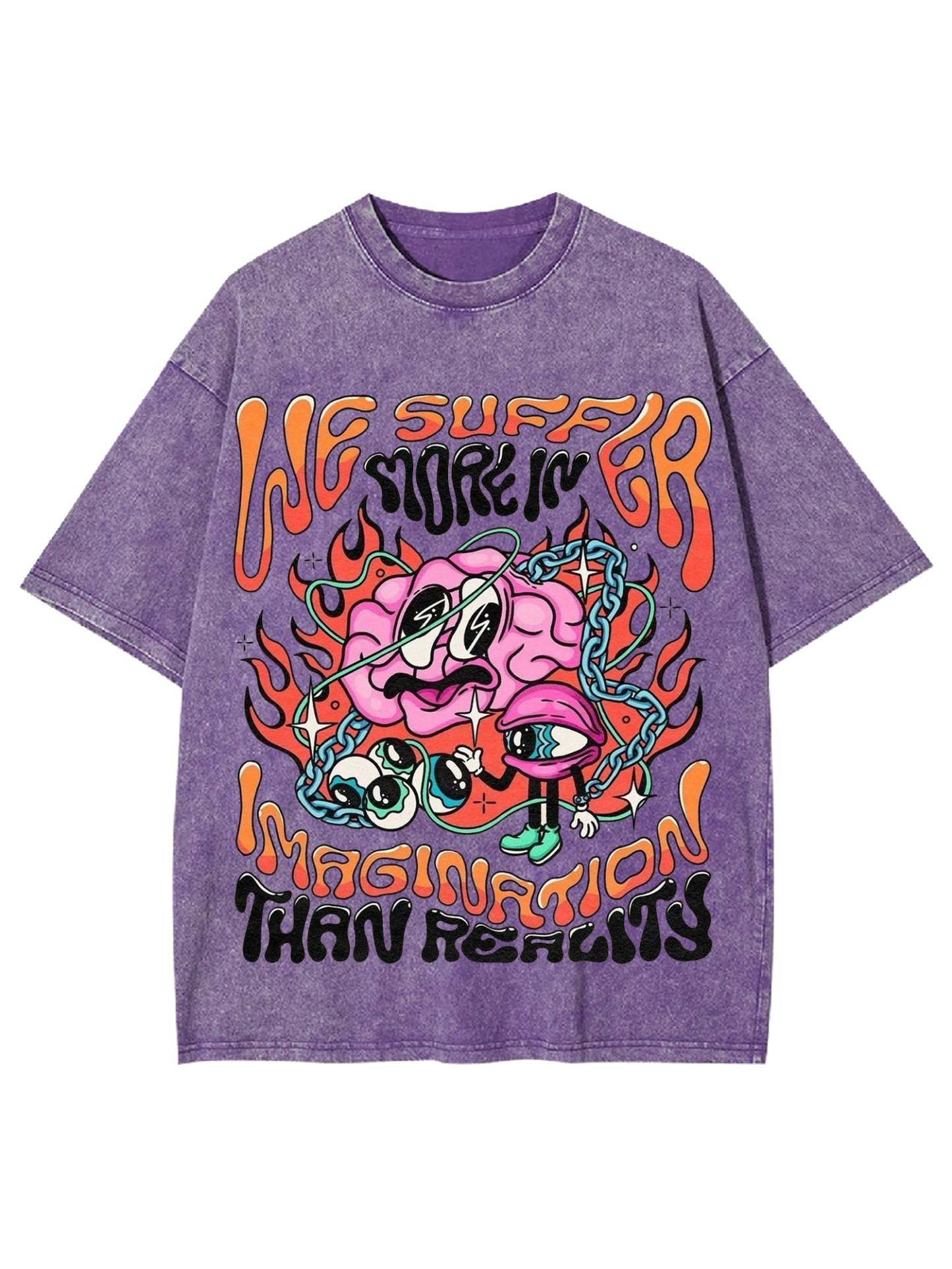 Imagination Than Reality Washed Tshirt-ClassyOutlaw