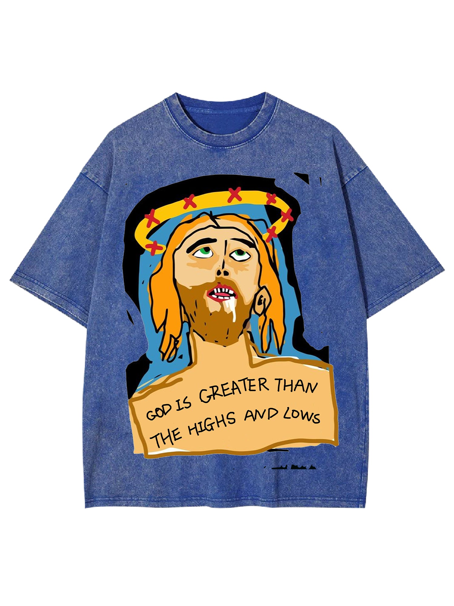 God Is Greater Than The Highs And Lows Washed Tshirt-ClassyOutlaw