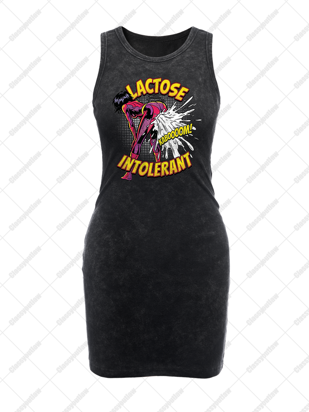 LACTOSE INTOLERANT VINTAGE BODYCON TANK DRESS