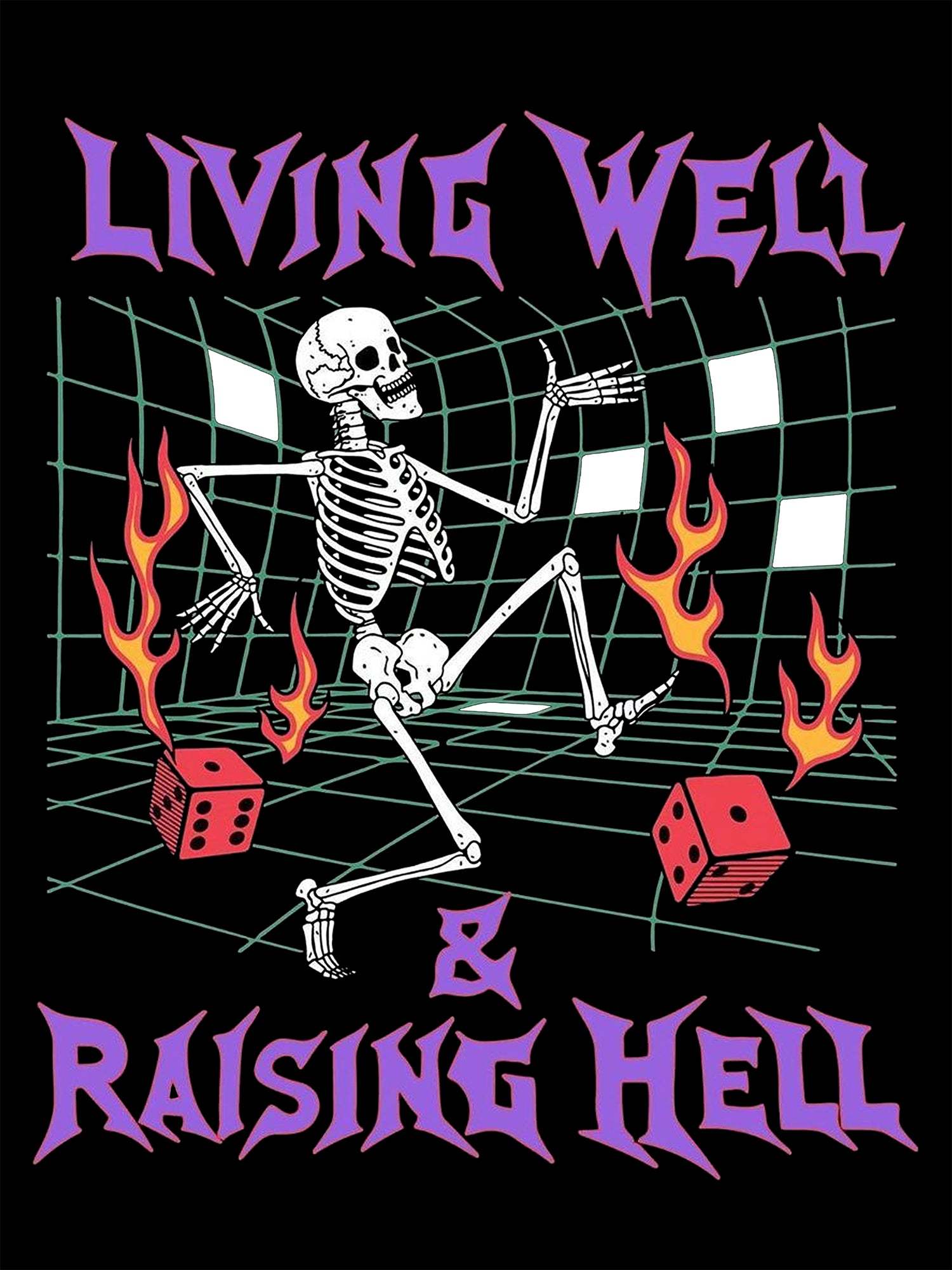 Living Well, Raising Hell Washed Tshirt-ClassyOutlaw