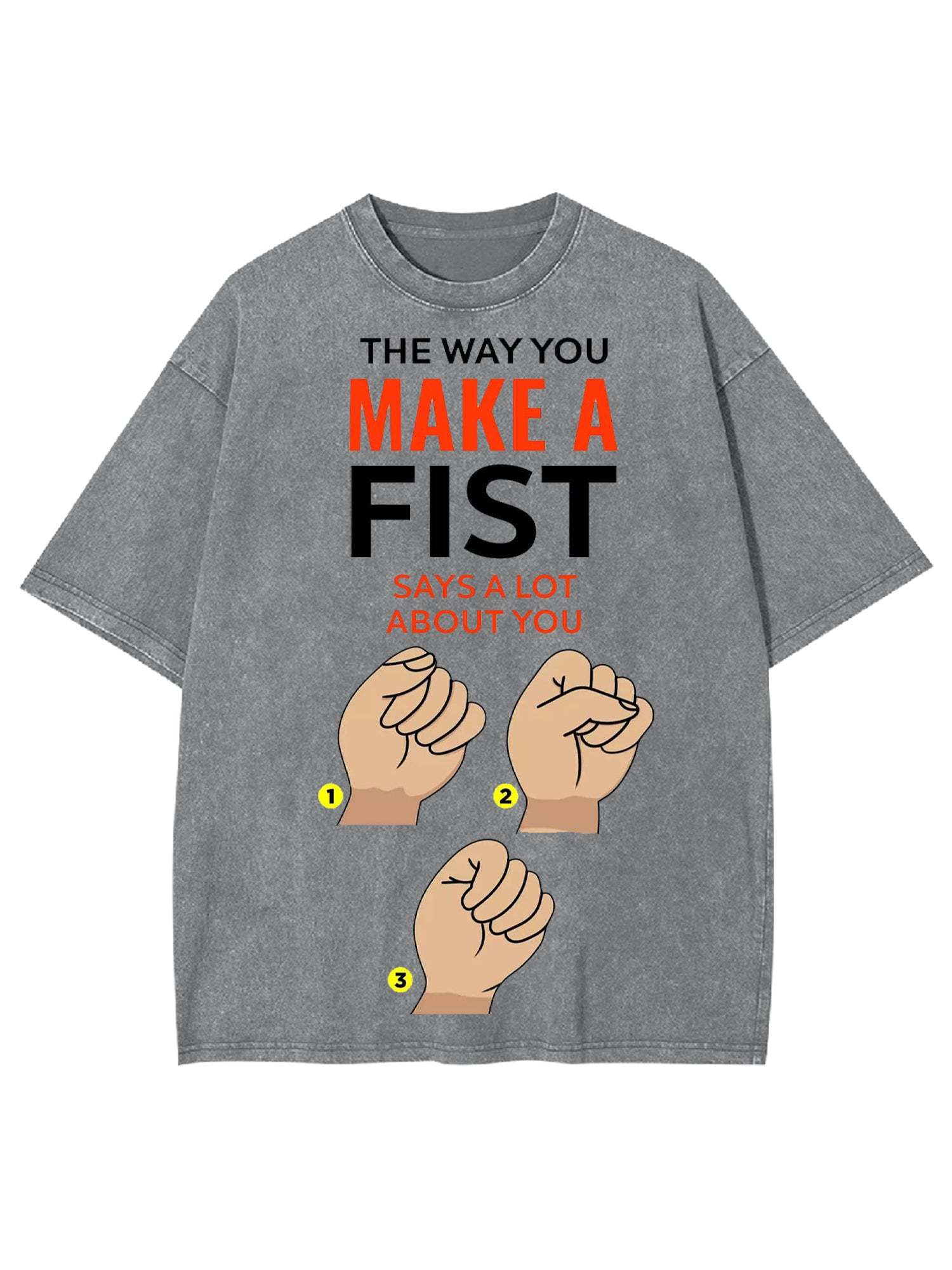 Make A Fist Washed Tshirt-ClassyOutlaw