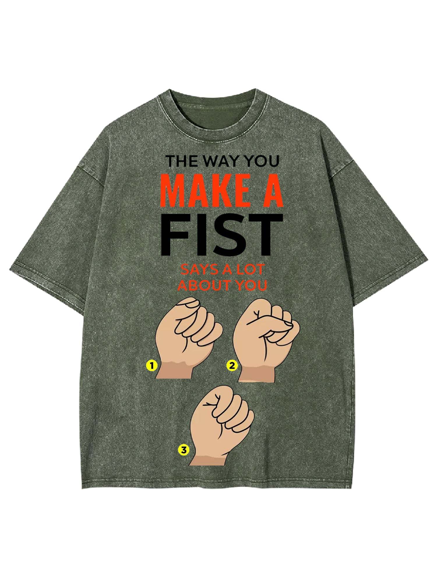 Make A Fist Washed Tshirt-ClassyOutlaw