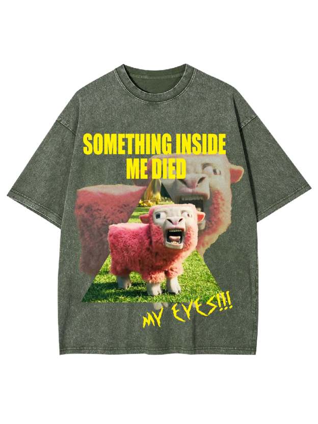 Something Inside Me Died Washed Tshirt