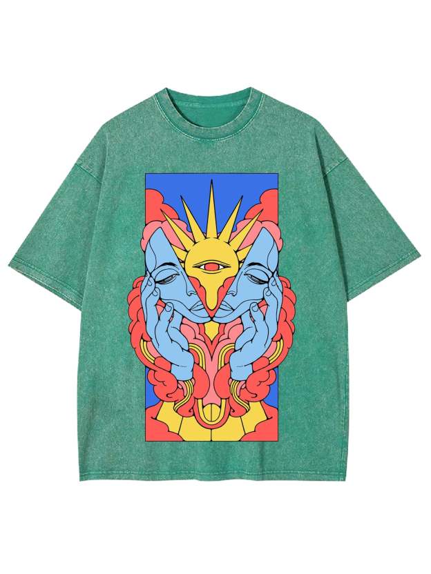 Men Down Sun Rise Washed Tshirt