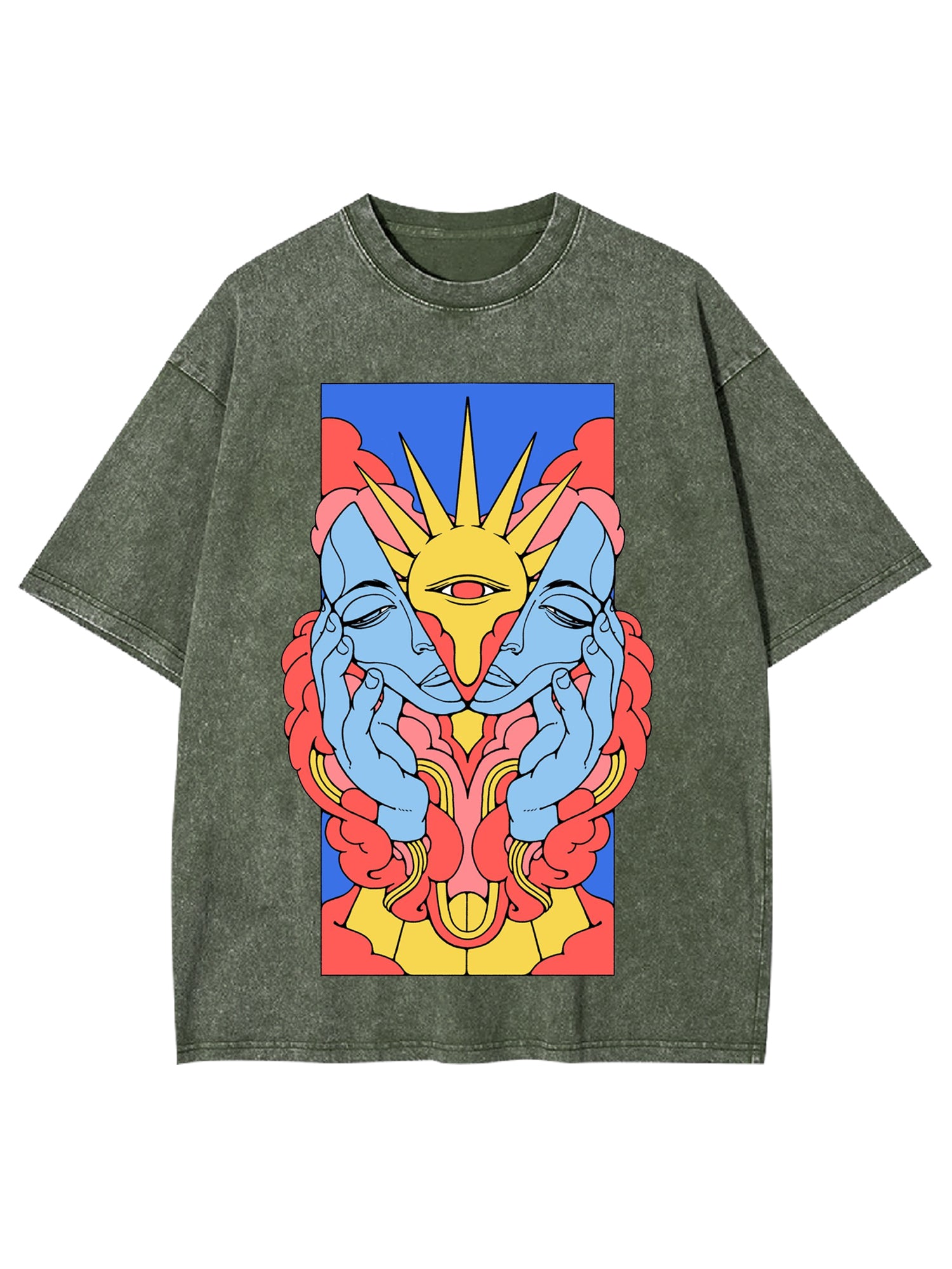 Men Down Sun Rise Washed Tshirt