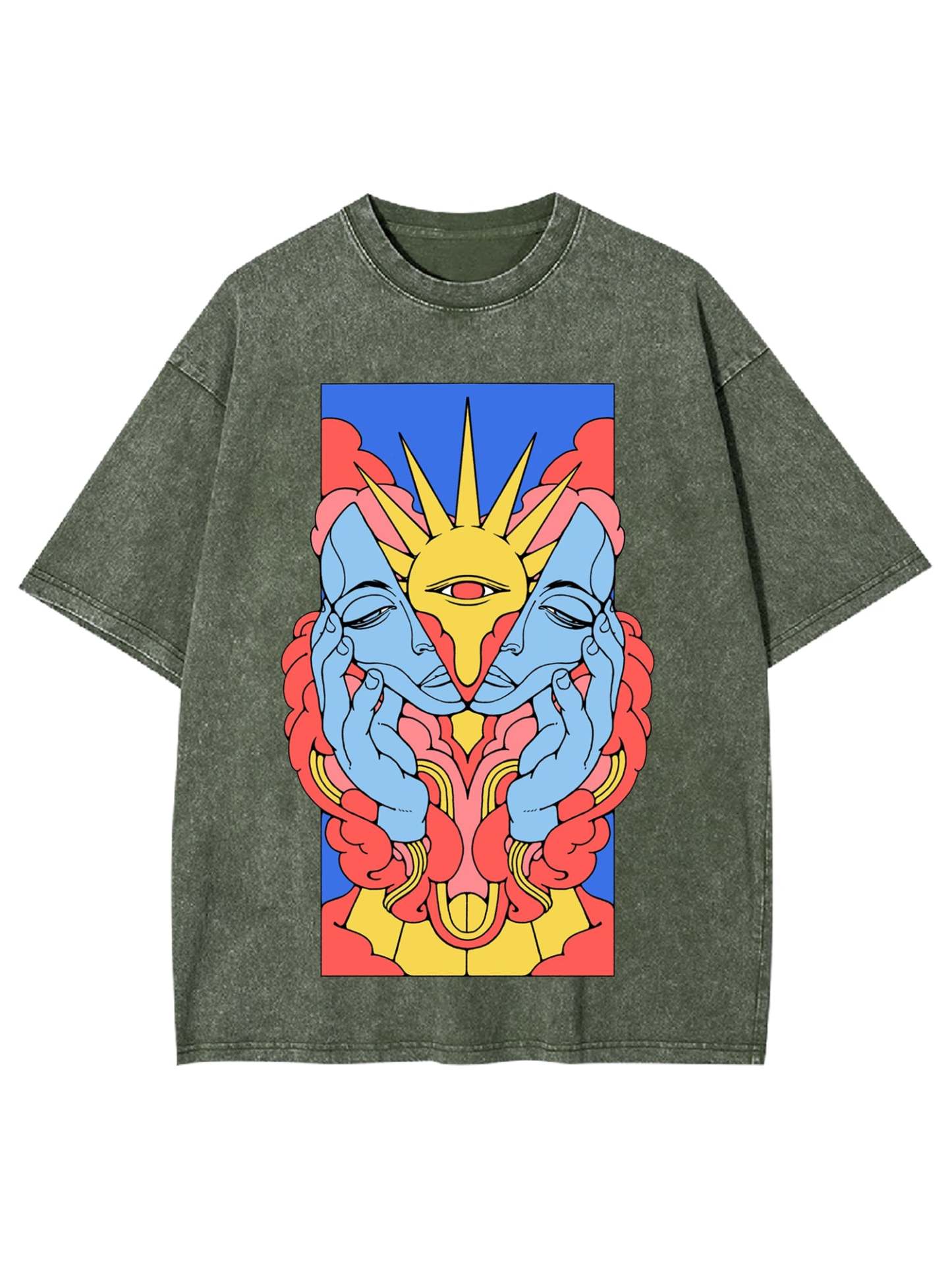 Men Down Sun Rise Washed Tshirt