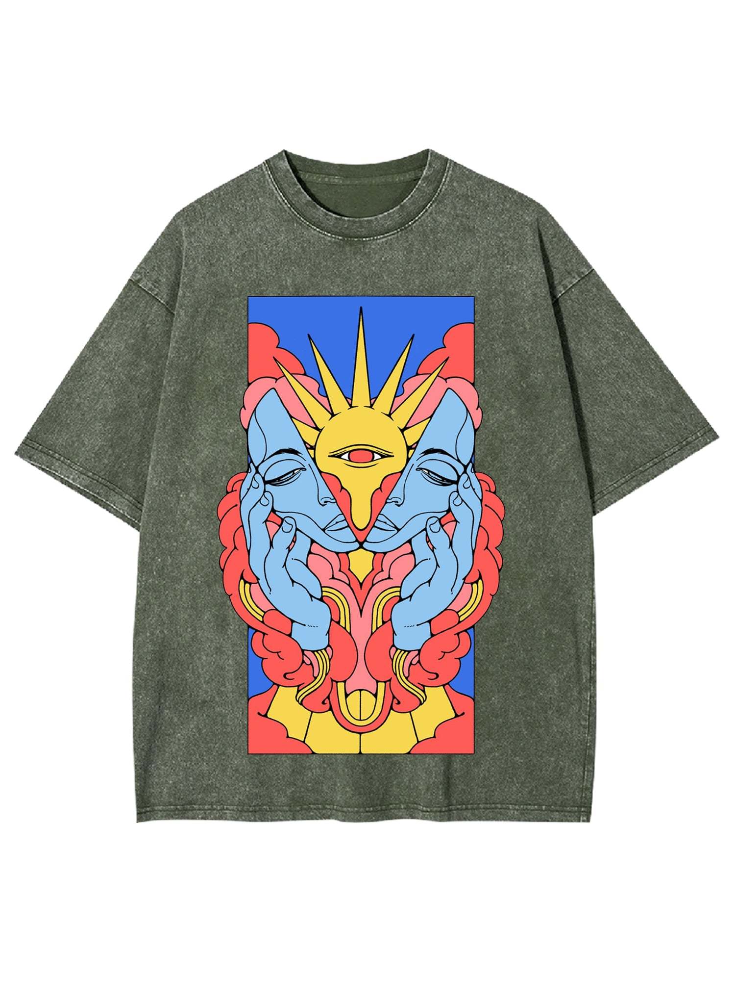 Men Down Sun Rise Washed Tshirt