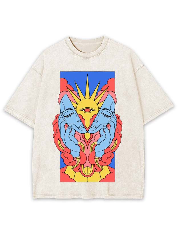 Men Down Sun Rise Washed Tshirt