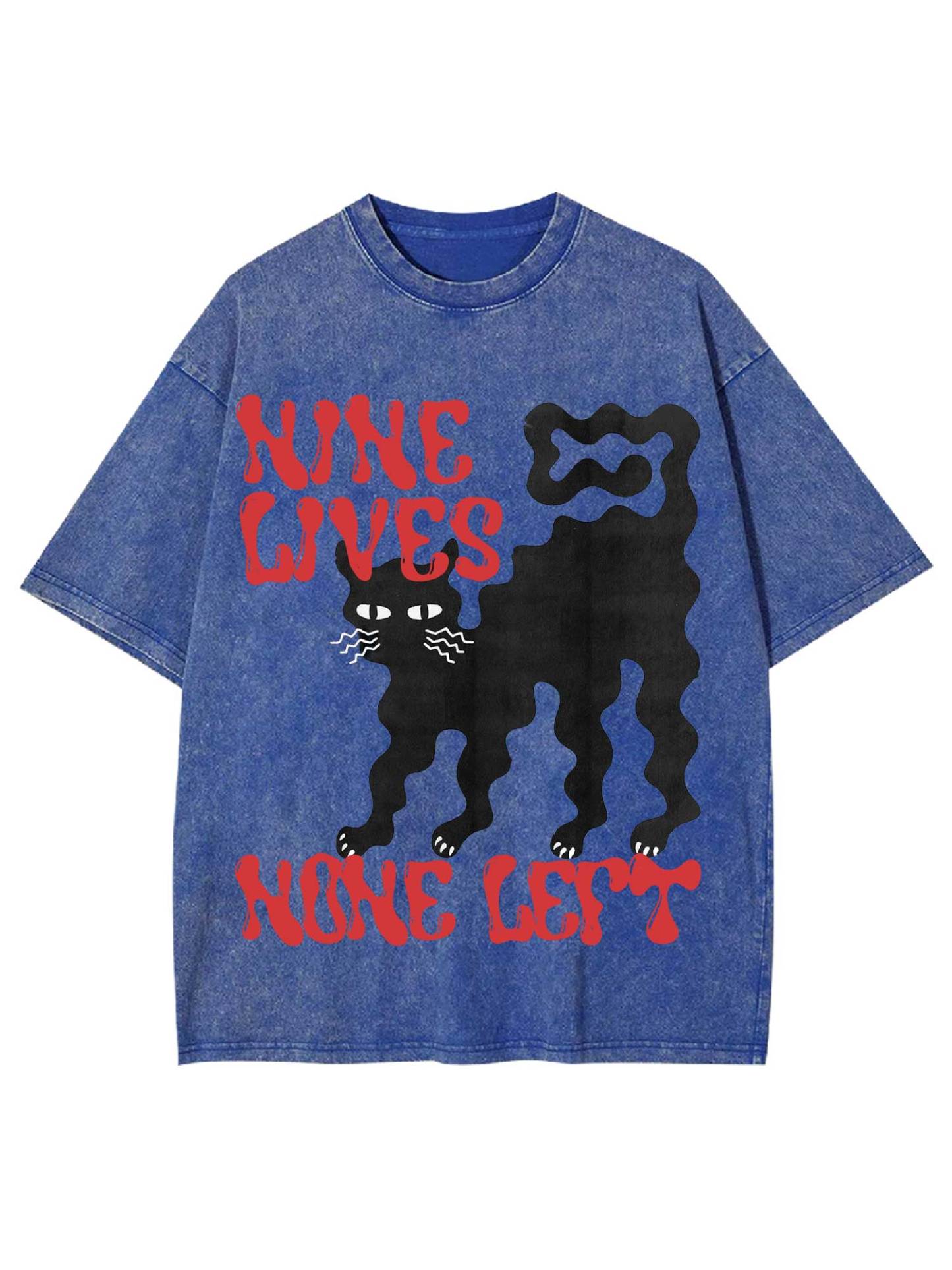 Nine Lives None Left Washed Tshirt-ClassyOutlaw