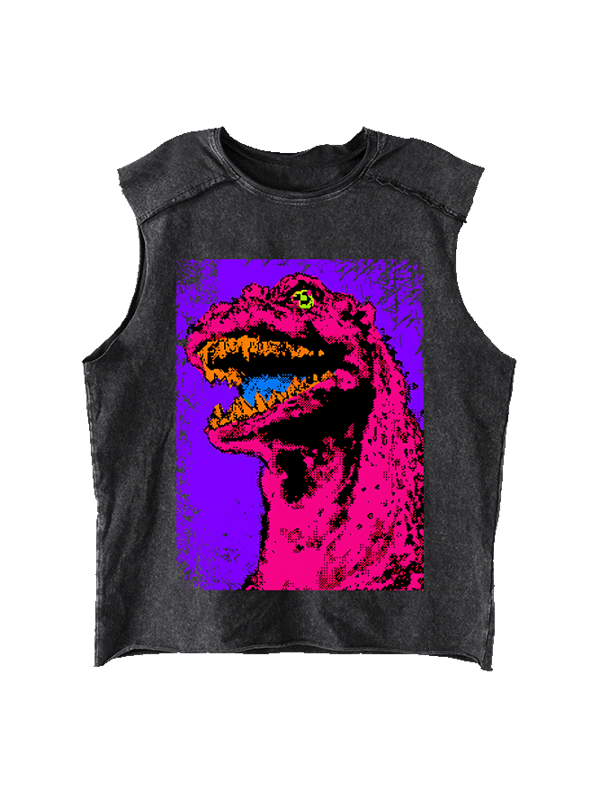 Neon Roar Distressed Tank Top