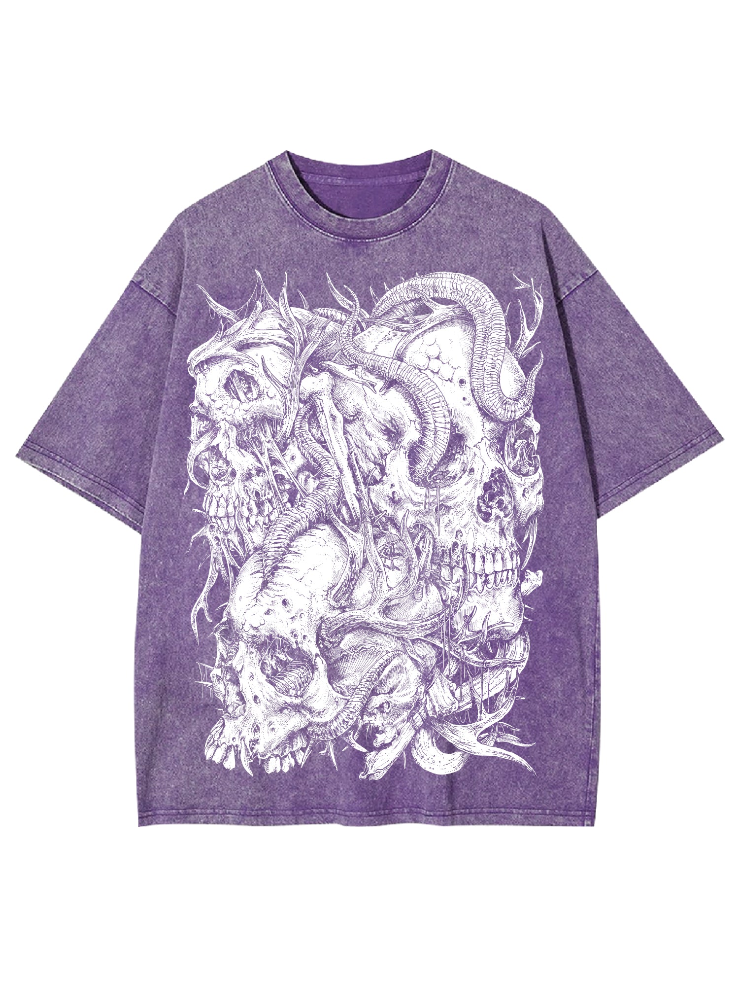 Skulls Washed Tshirt-ClassyOutlaw