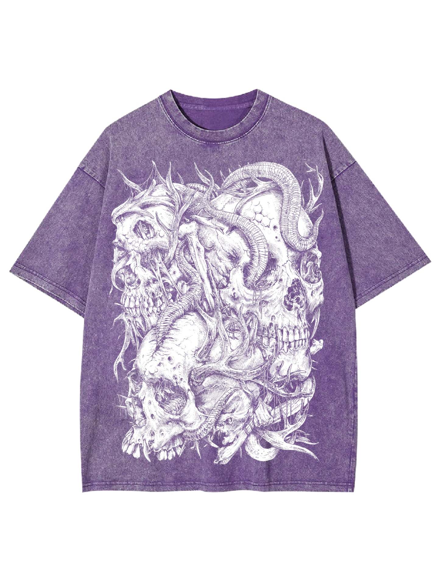 Skulls Washed Tshirt-ClassyOutlaw