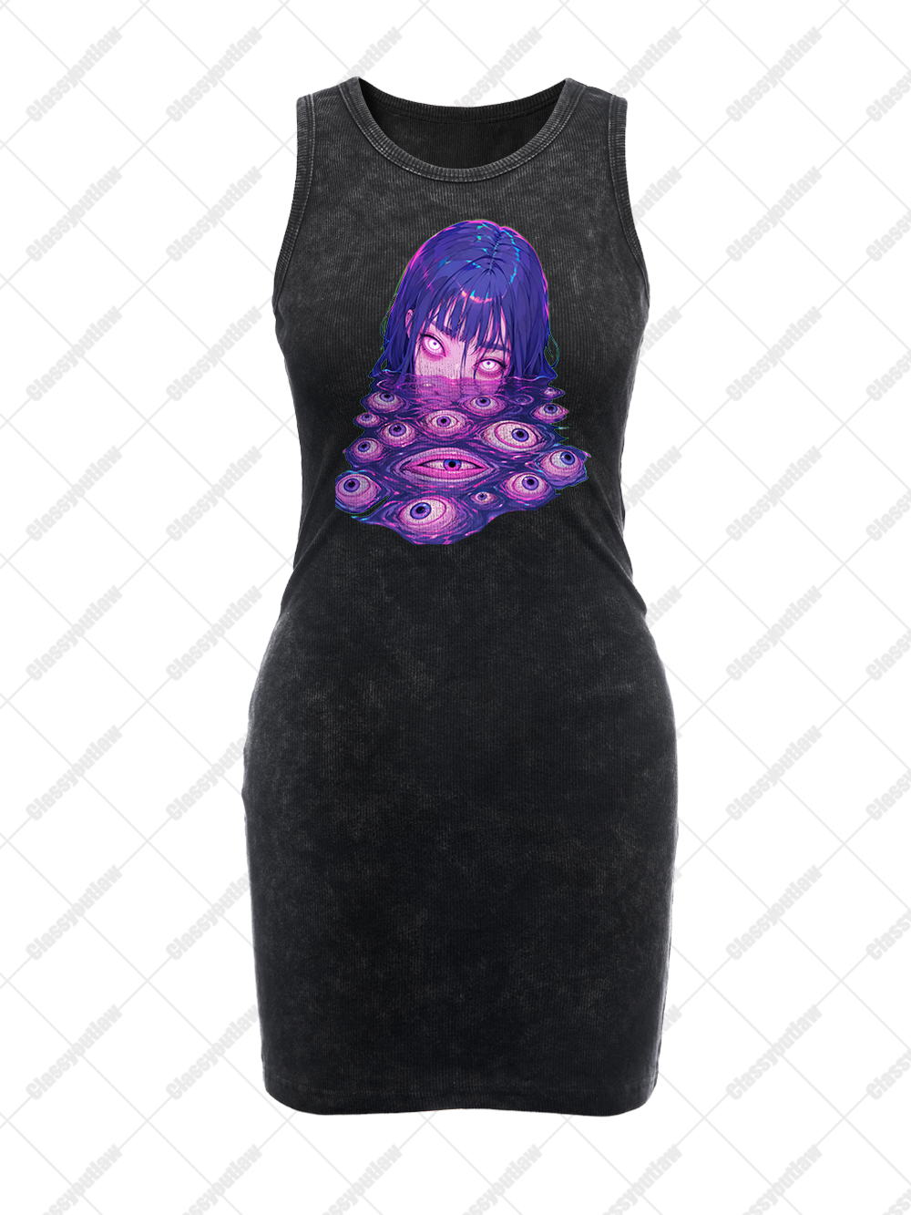 PURPLE ABYSS VINTAGE BODYCON TANK DRESS