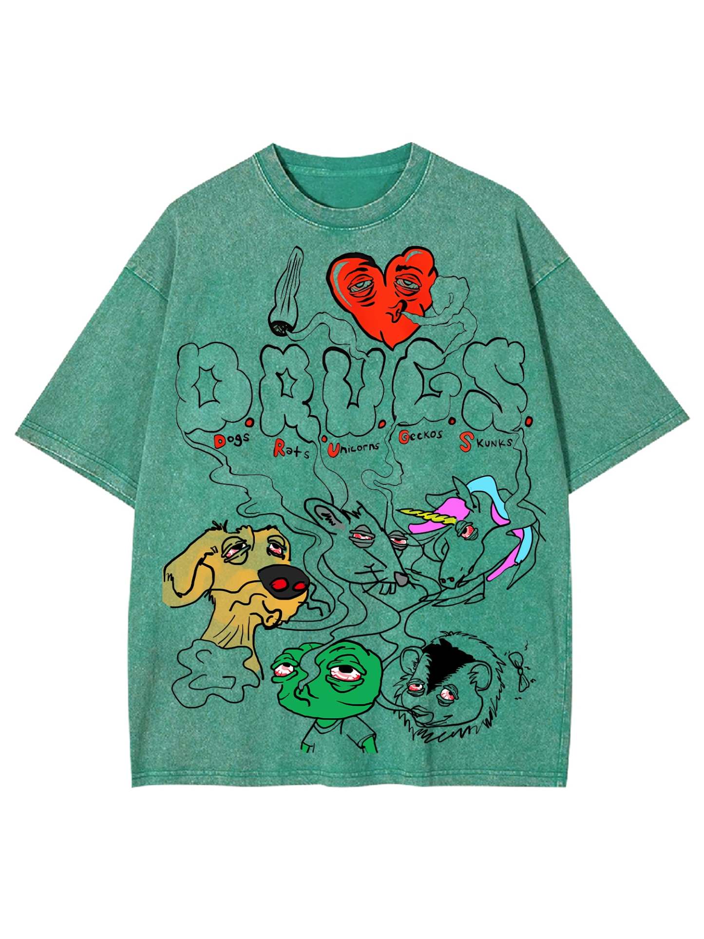 Drugs Washed Tshirt-ClassyOutlaw