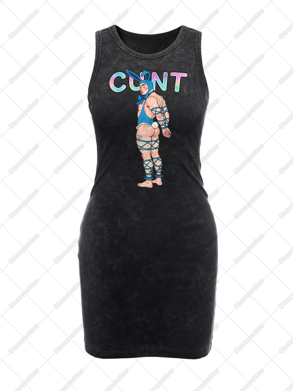 RABBIT HARNESS VINTAGE BODYCON TANK DRESS