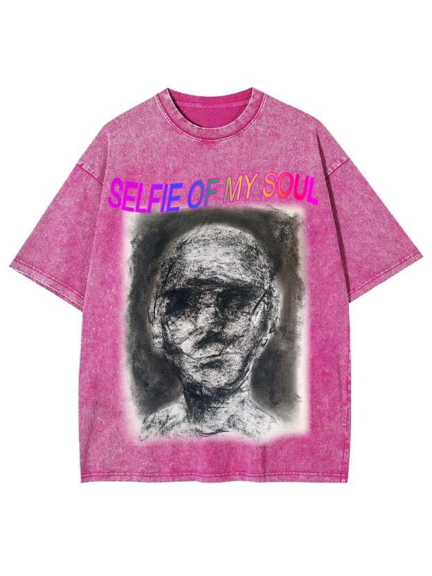 Selfie Of My Soul Washed Tshirt-ClassyOutlaw