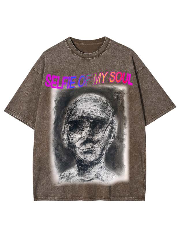 Selfie Of My Soul Washed Tshirt-ClassyOutlaw