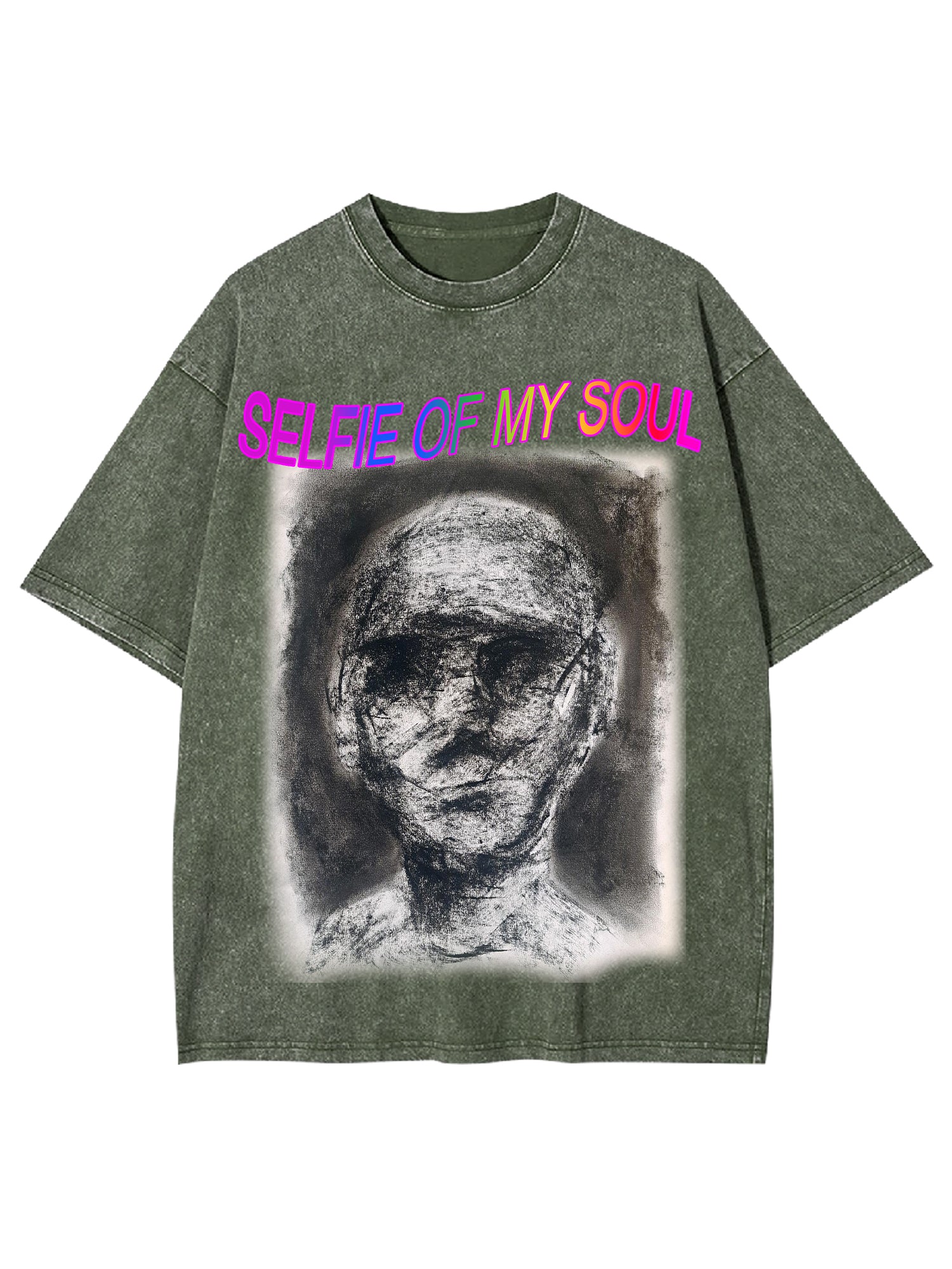 Selfie Of My Soul Washed Tshirt-ClassyOutlaw