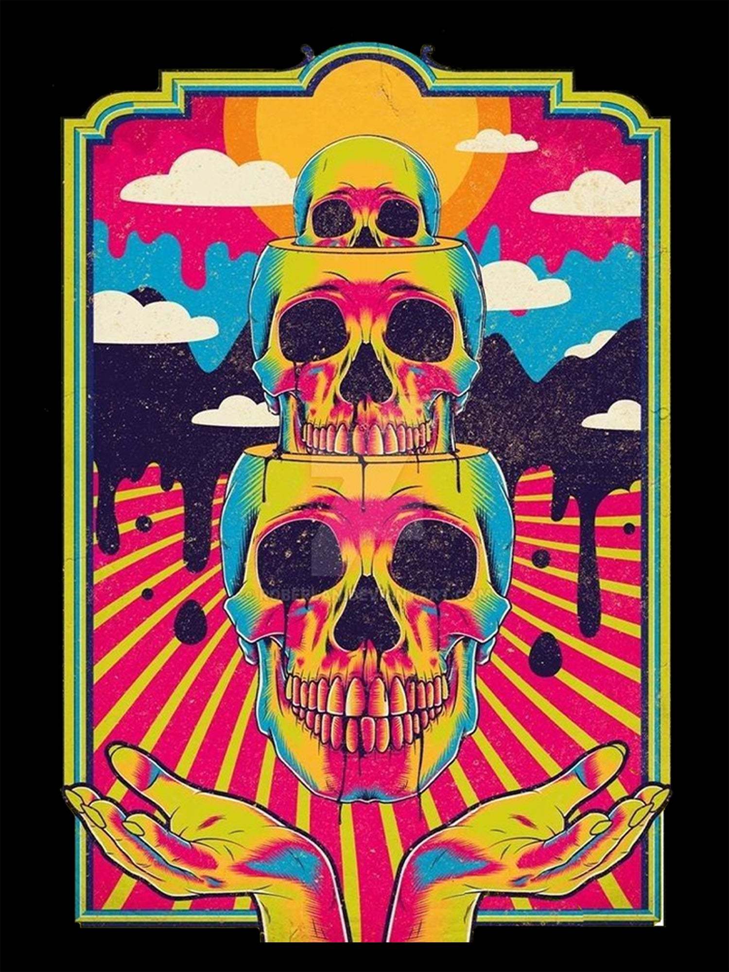 Dead Skull Washed Tshirt-ClassyOutlaw