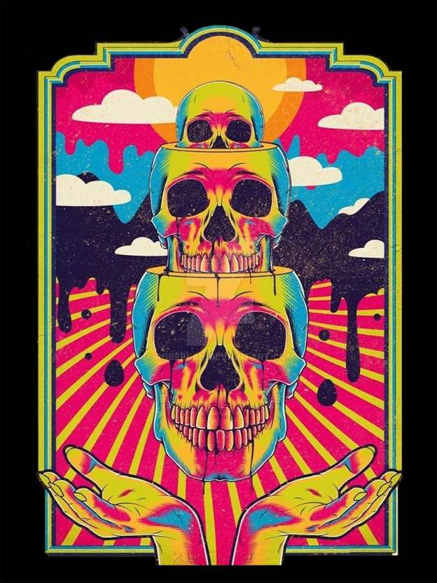 Dead Skull Washed Tshirt-ClassyOutlaw