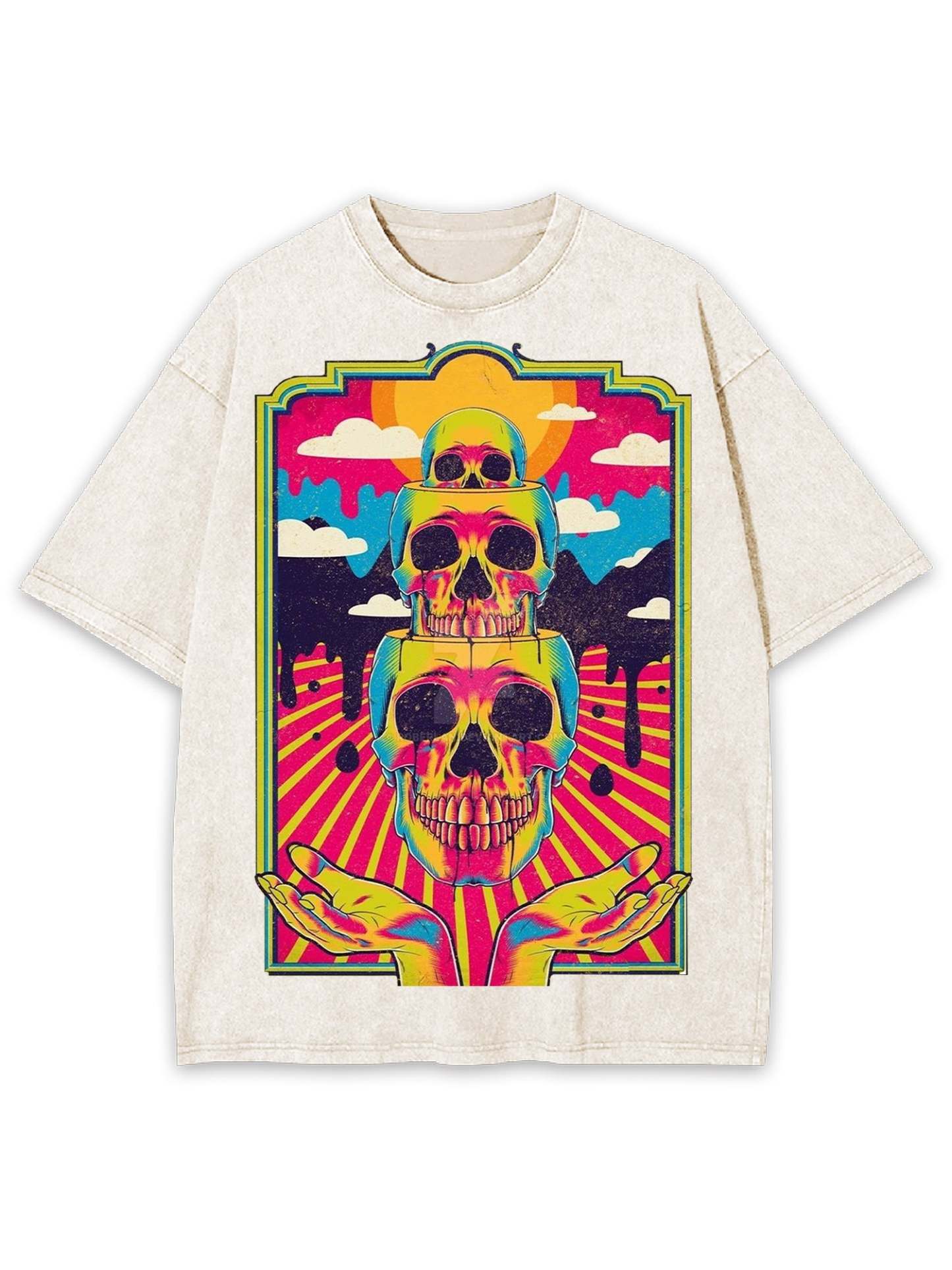 Dead Skull Washed Tshirt-ClassyOutlaw