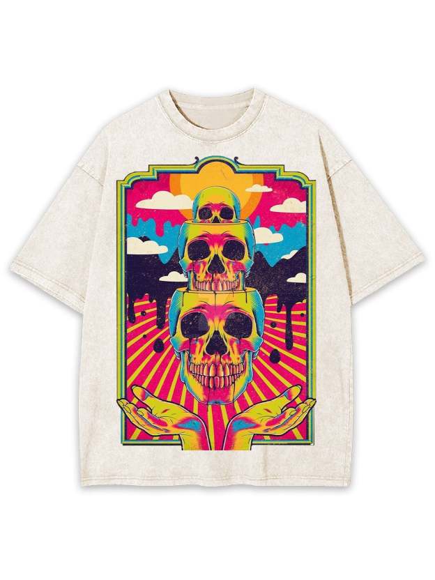 Dead Skull Washed Tshirt-ClassyOutlaw