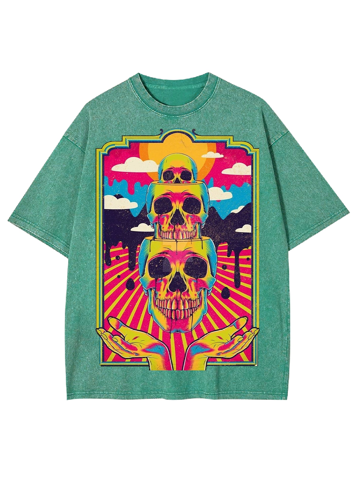 Dead Skull Washed Tshirt-ClassyOutlaw