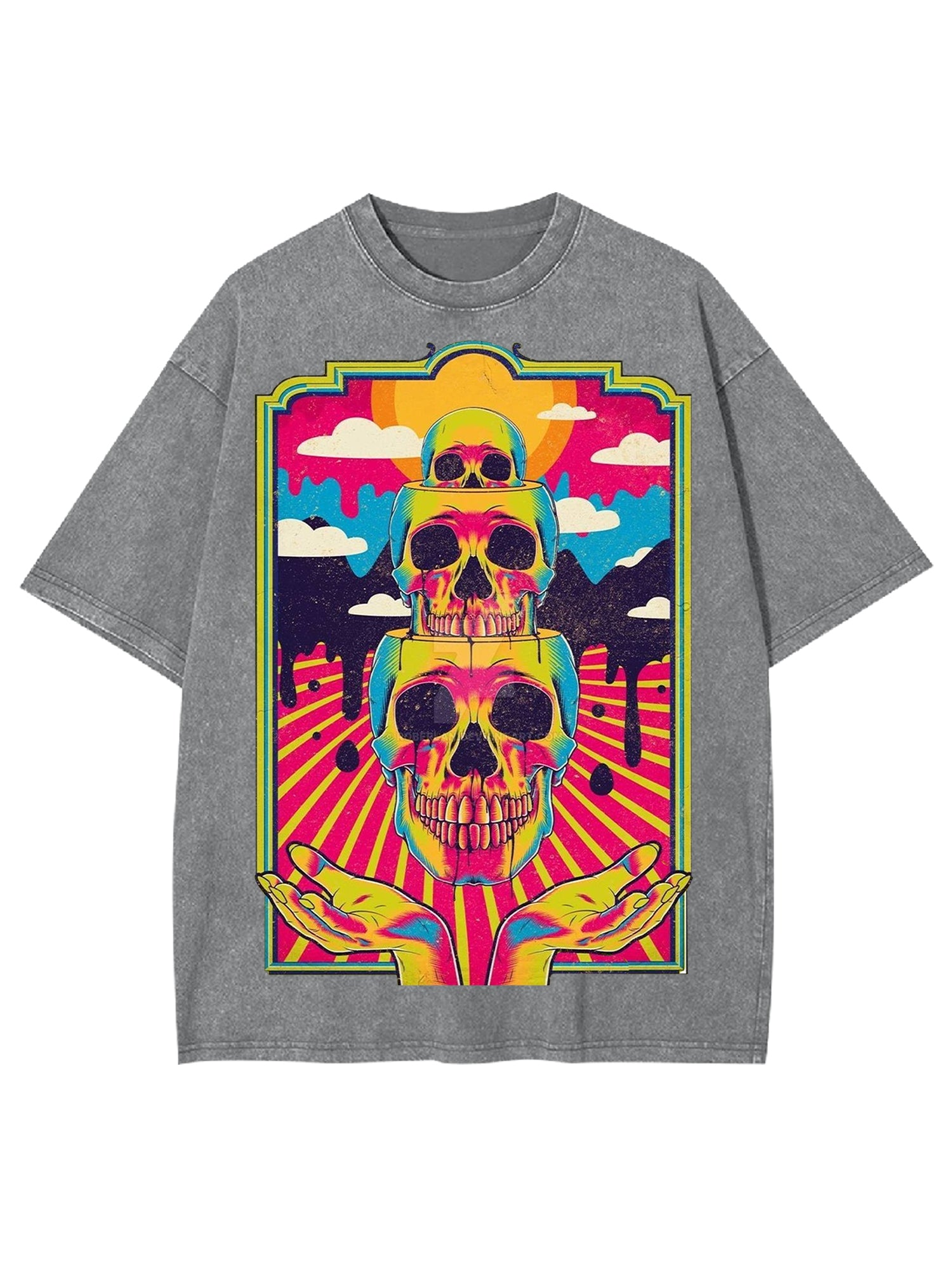 Dead Skull Washed Tshirt-ClassyOutlaw