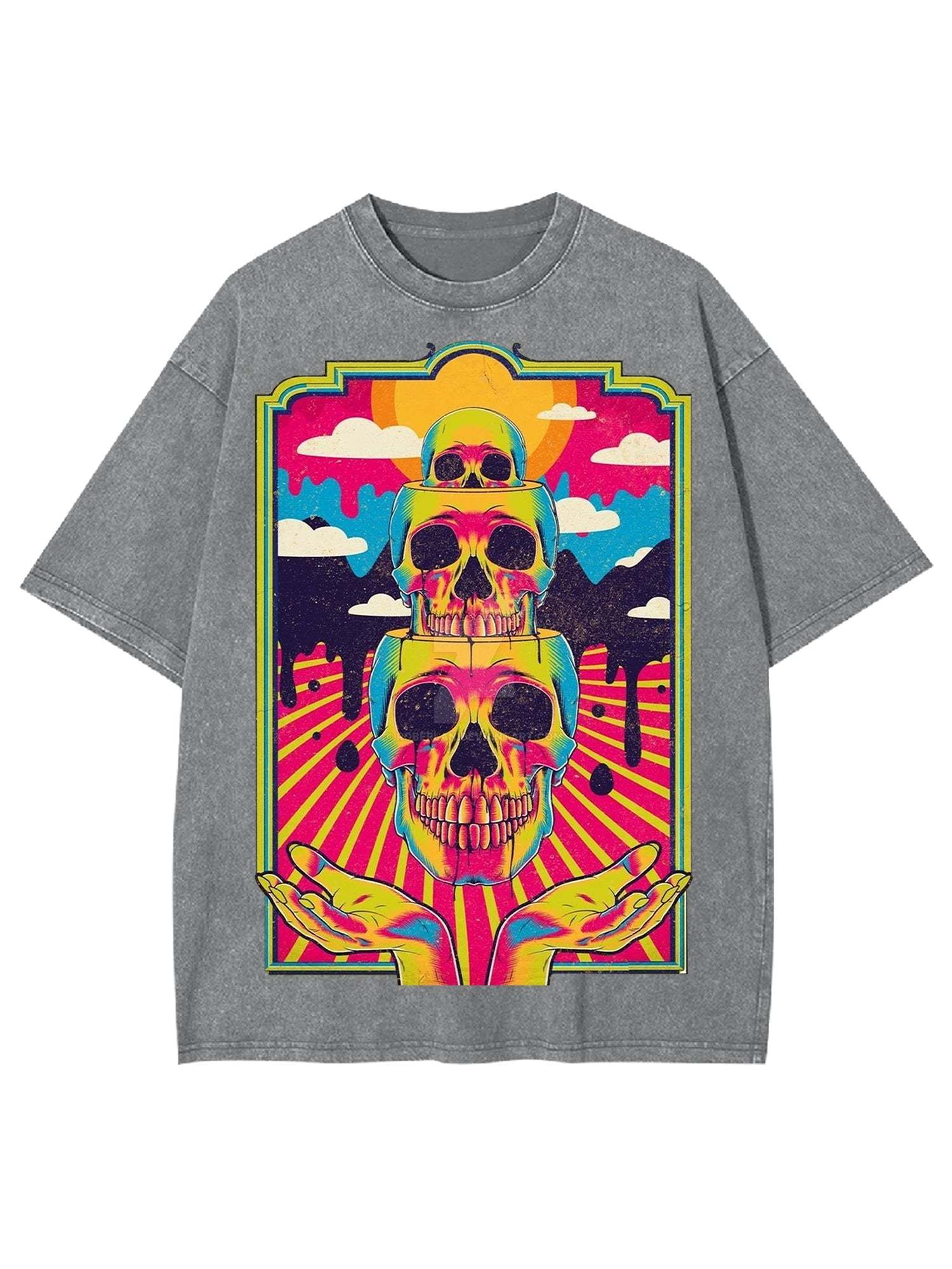 Dead Skull Washed Tshirt-ClassyOutlaw