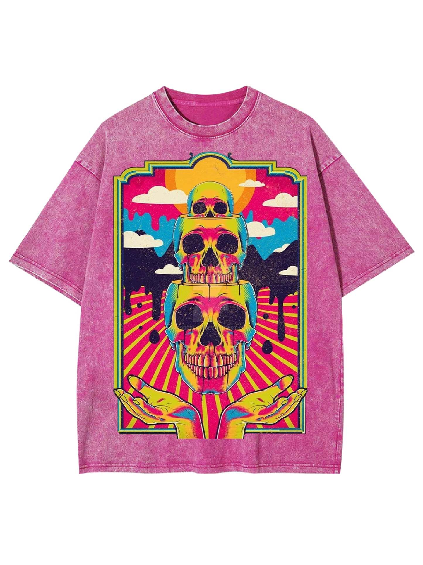 Dead Skull Washed Tshirt-ClassyOutlaw