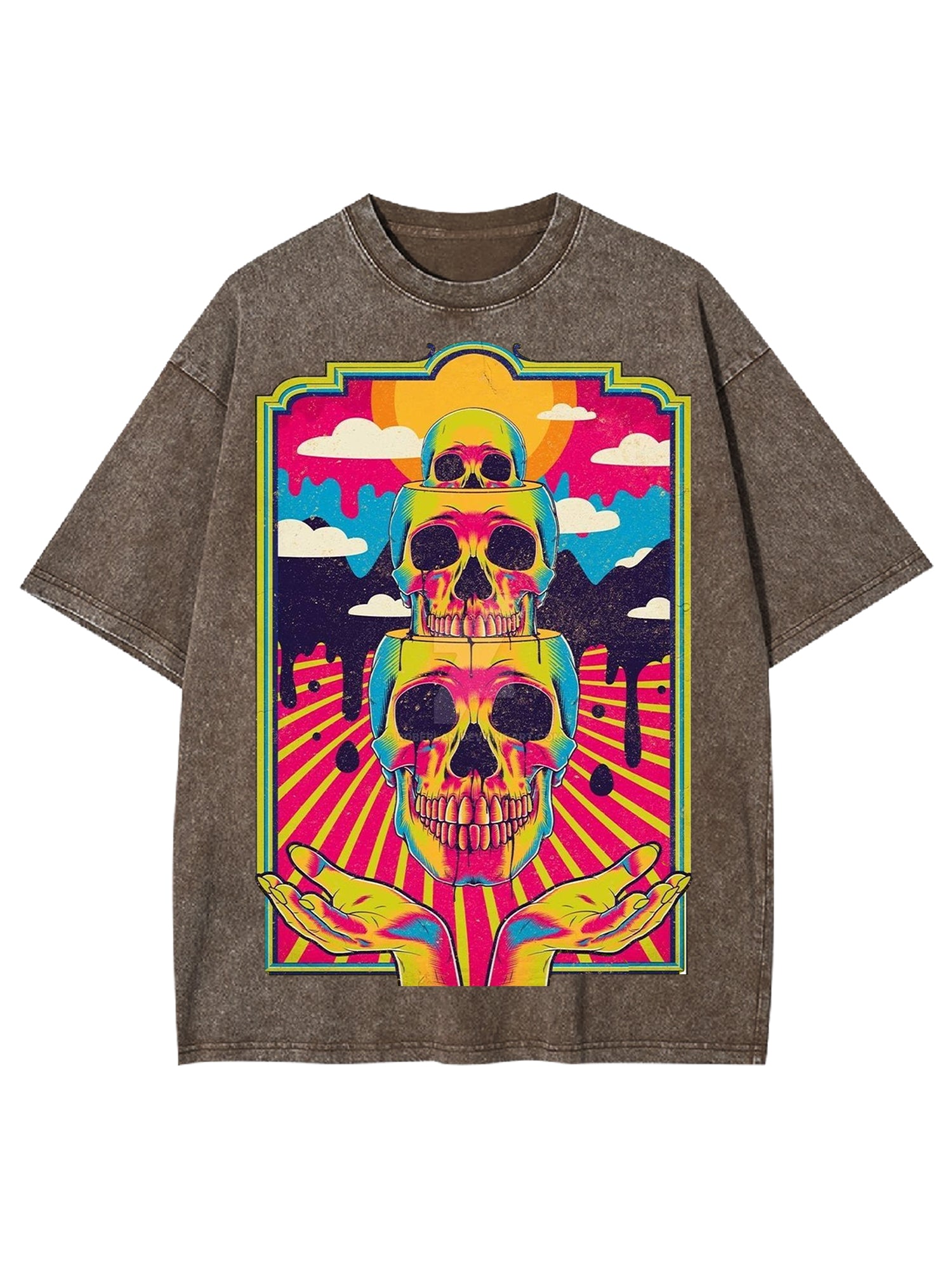 Dead Skull Washed Tshirt-ClassyOutlaw