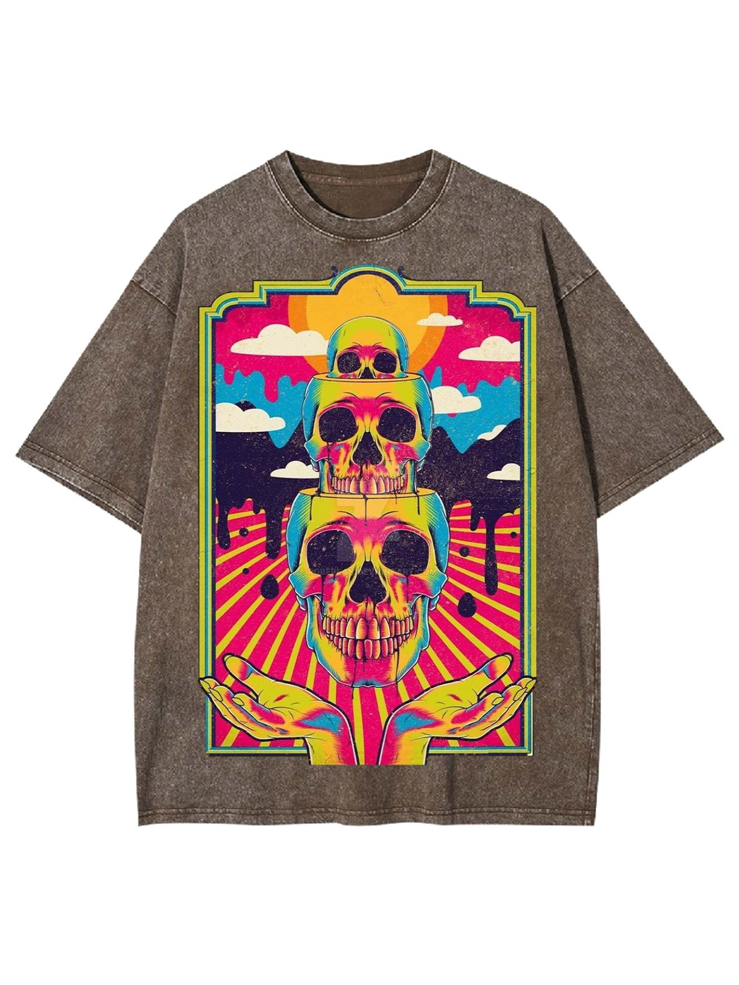 Dead Skull Washed Tshirt-ClassyOutlaw