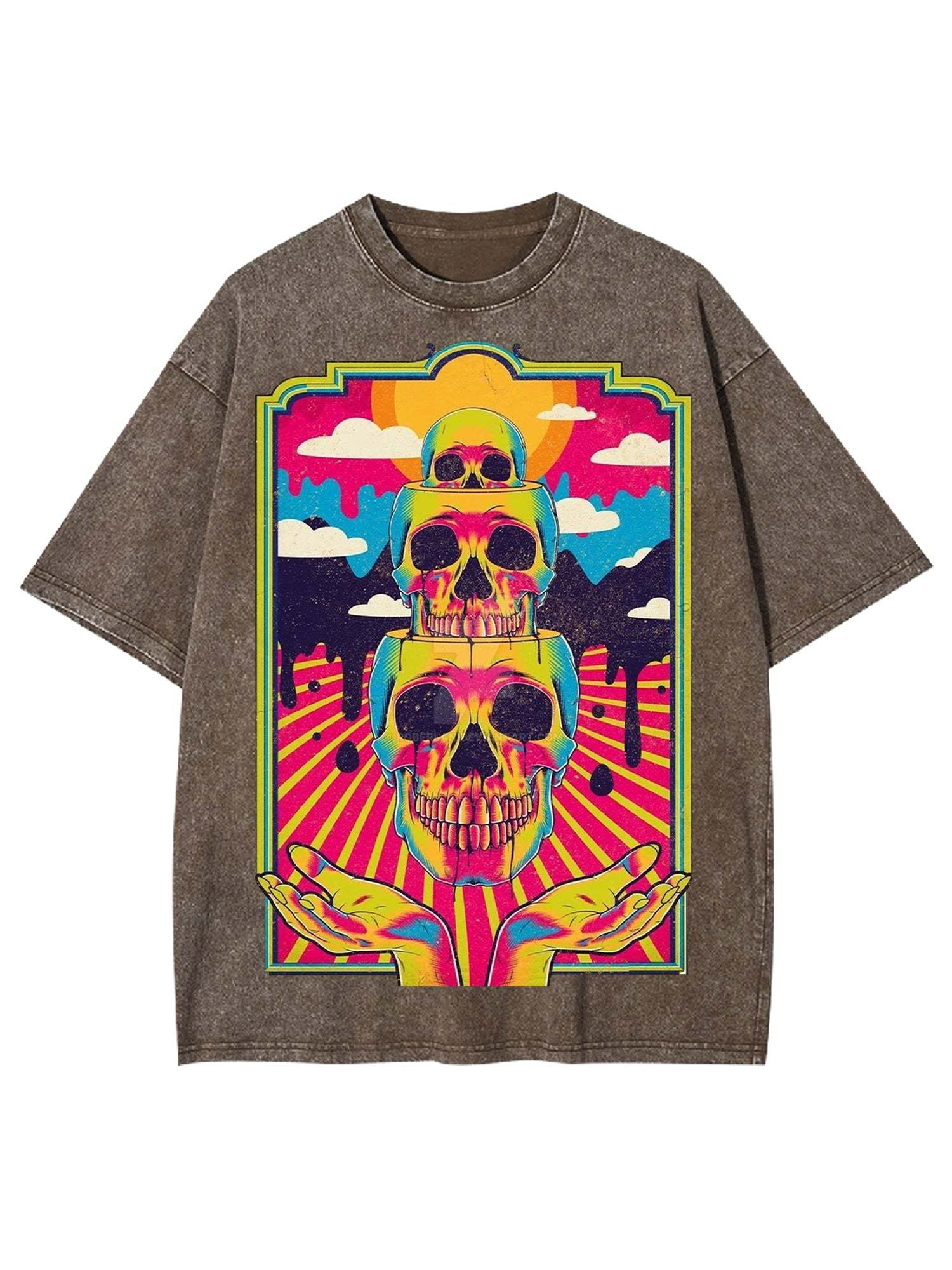 Dead Skull Washed Tshirt-ClassyOutlaw