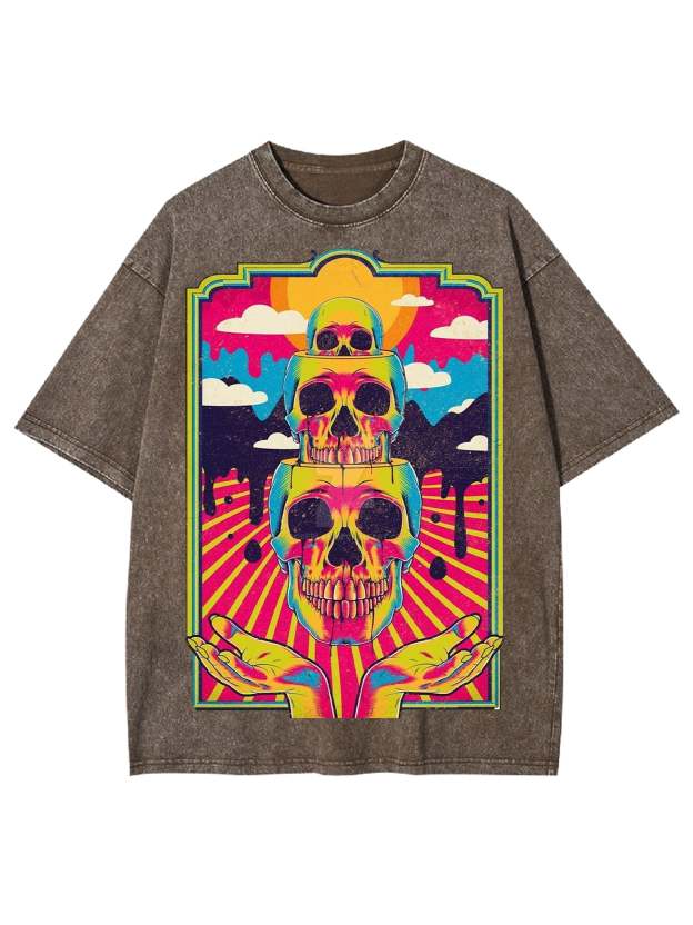 Dead Skull Washed Tshirt-ClassyOutlaw