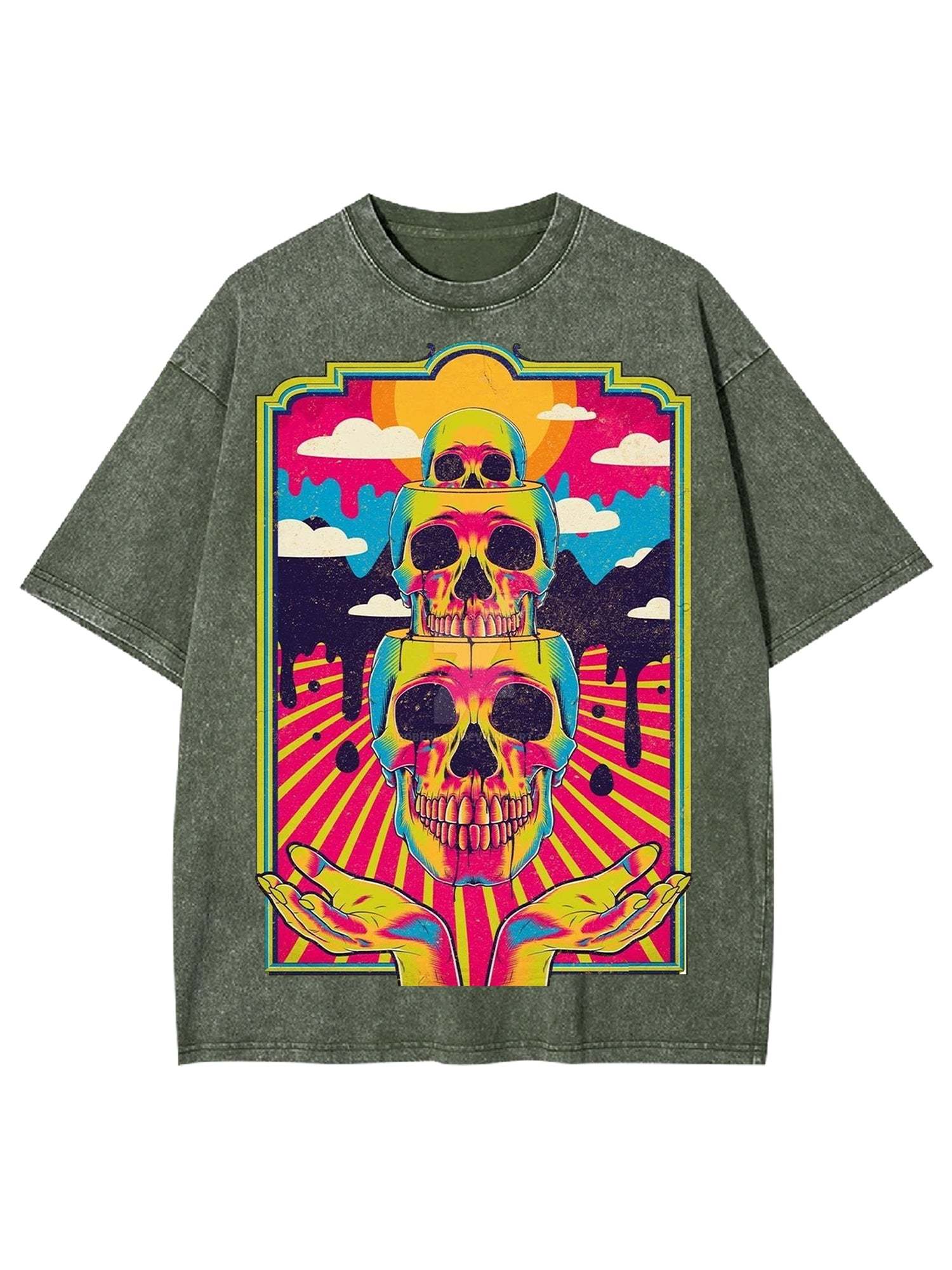 Dead Skull Washed Tshirt-ClassyOutlaw