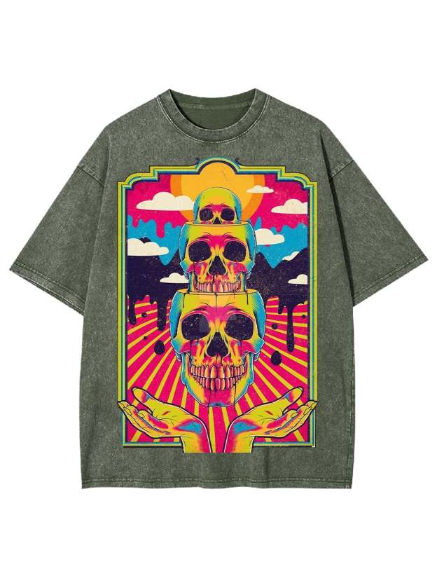 Dead Skull Washed Tshirt-ClassyOutlaw