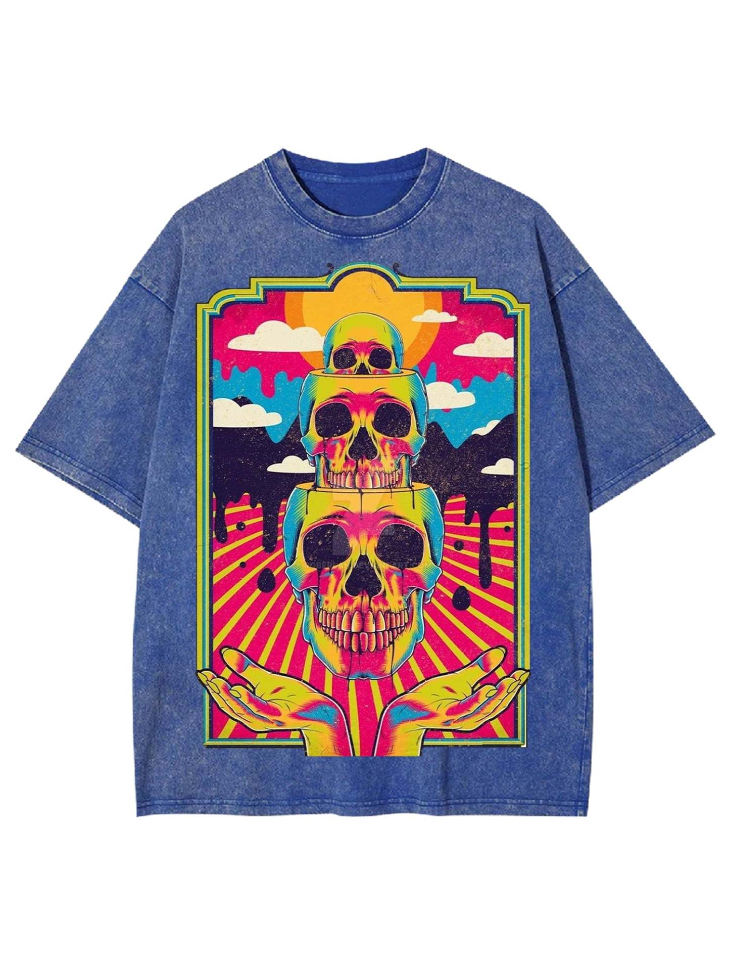 Dead Skull Washed Tshirt-ClassyOutlaw