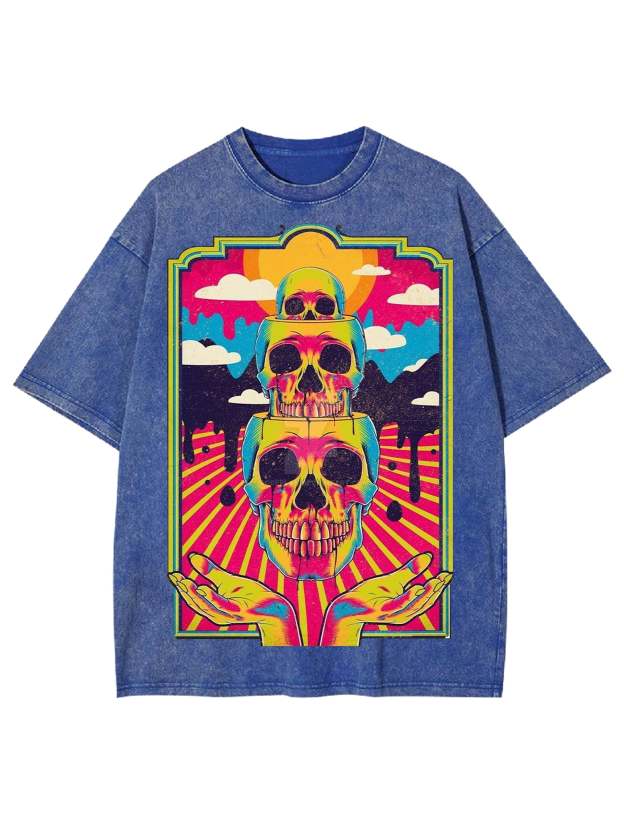 Dead Skull Washed Tshirt-ClassyOutlaw