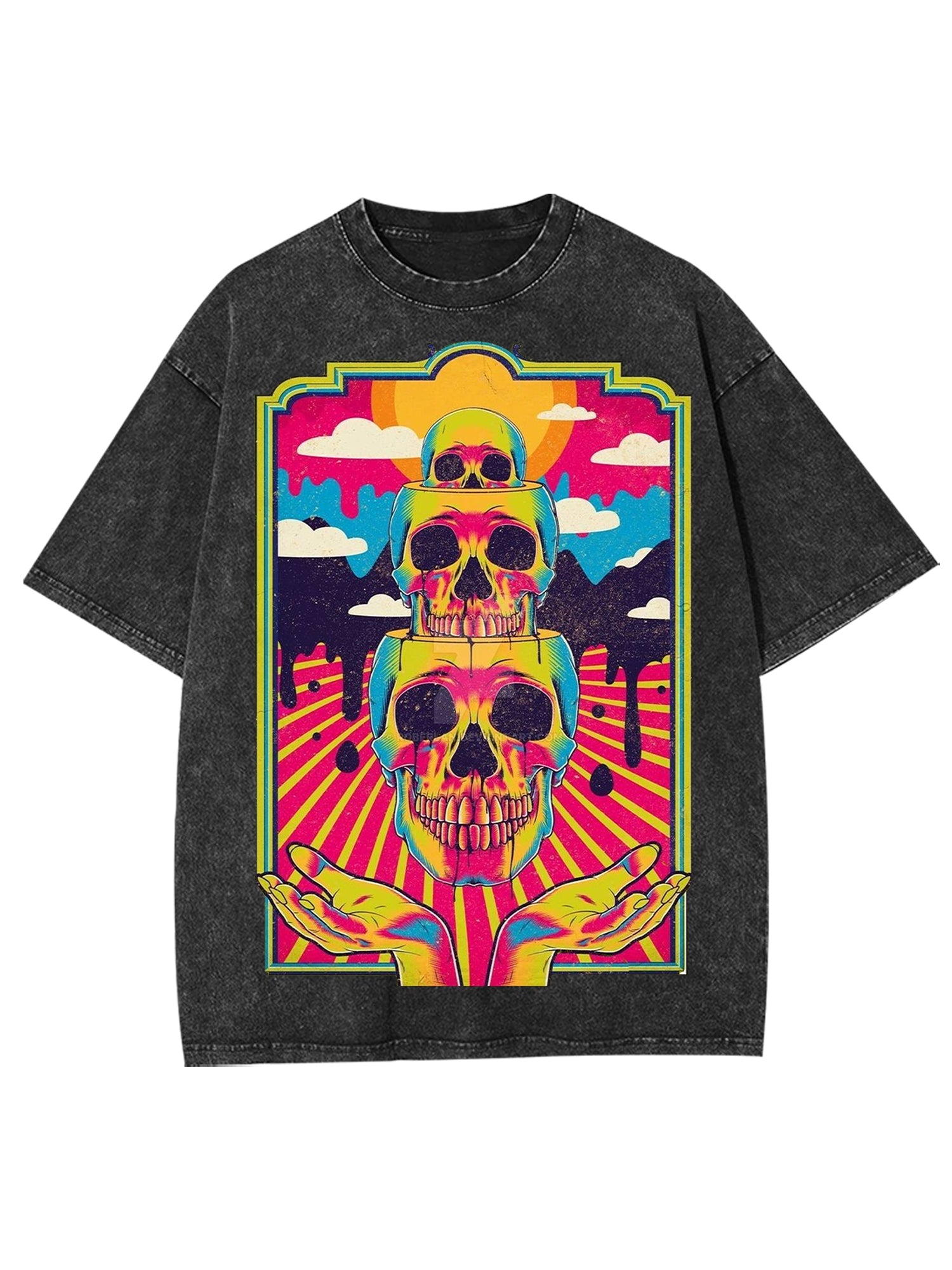 Dead Skull Washed Tshirt-ClassyOutlaw