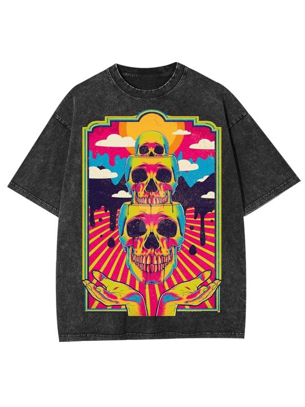 Dead Skull Washed Tshirt-ClassyOutlaw