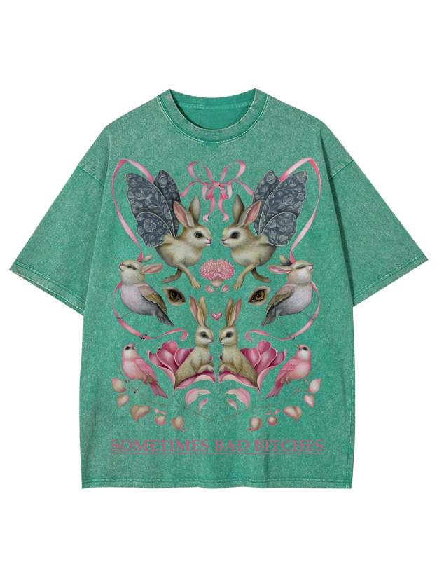 Sometimes Bad Bitches Washed Tshirt-ClassyOutlaw