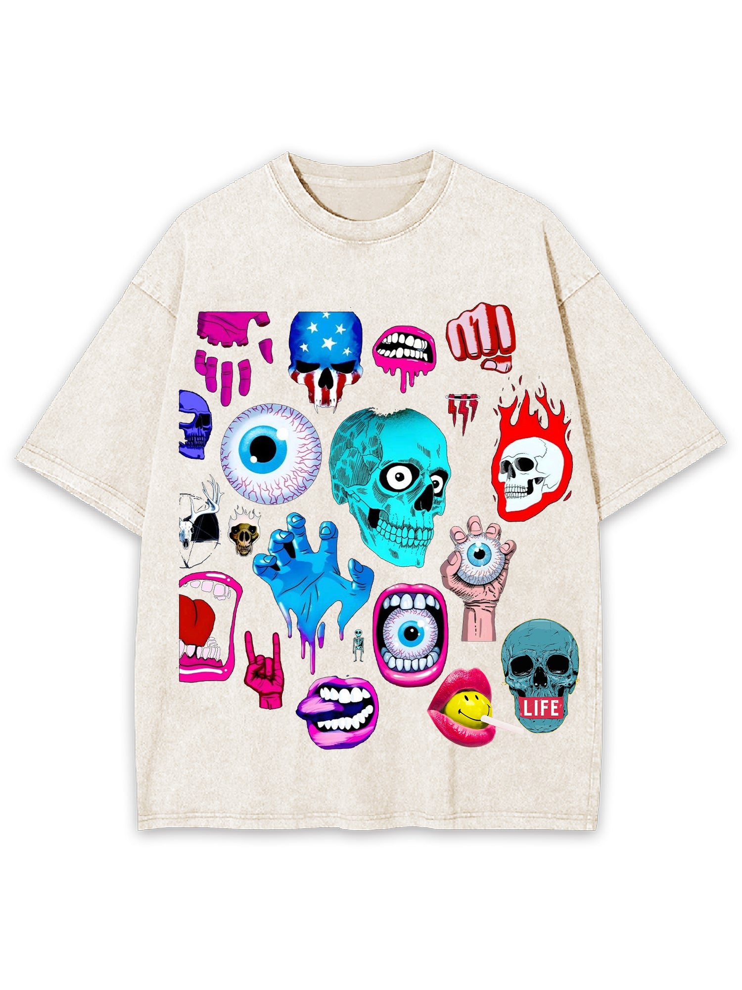 Skull Washed Tshirt-ClassyOutlaw