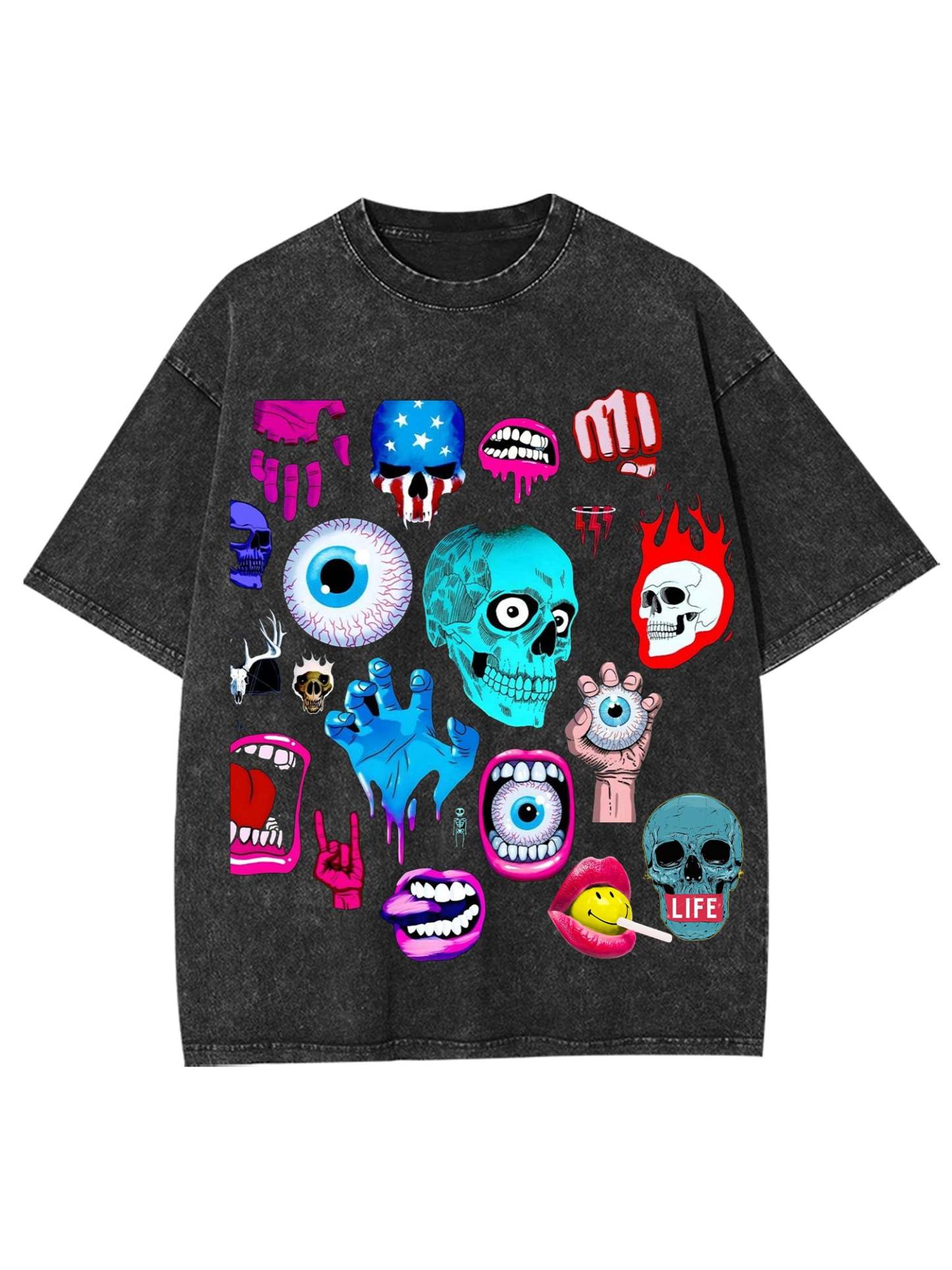 Skull Washed Tshirt-ClassyOutlaw