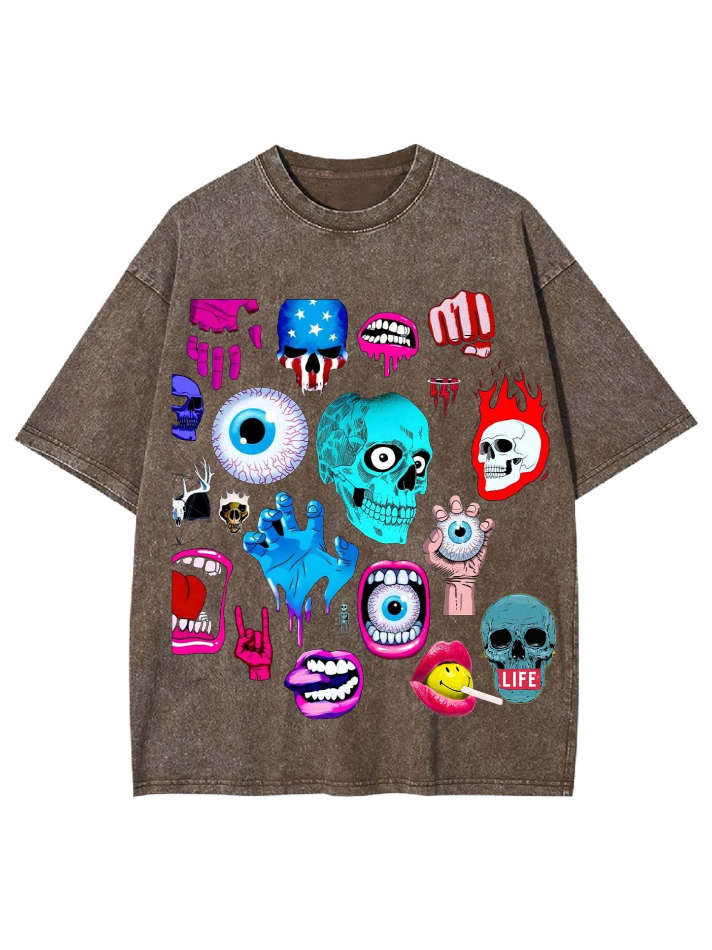 Skull Washed Tshirt-ClassyOutlaw