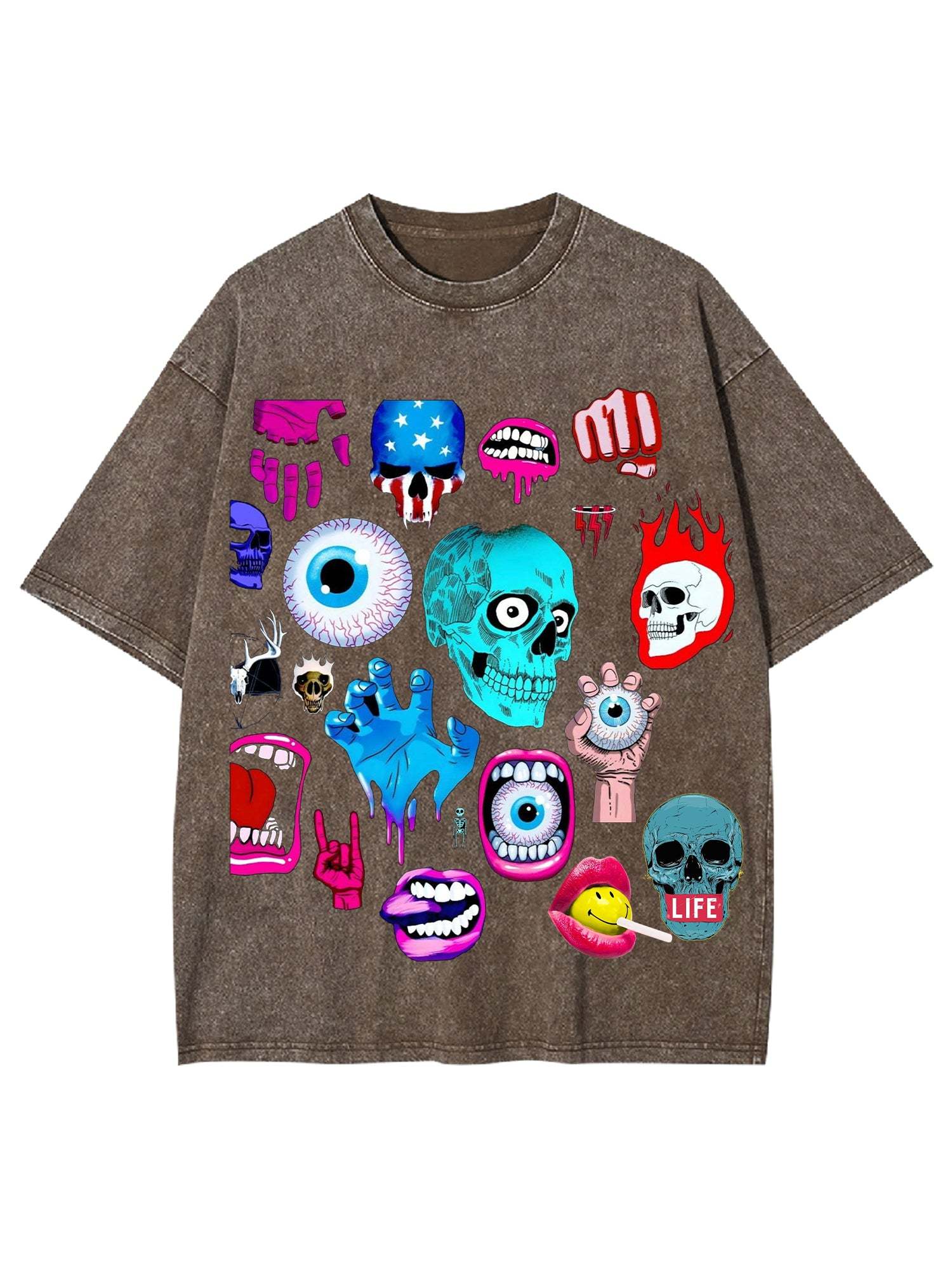 Skull Washed Tshirt-ClassyOutlaw