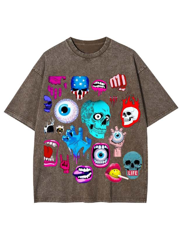 Skull Washed Tshirt-ClassyOutlaw