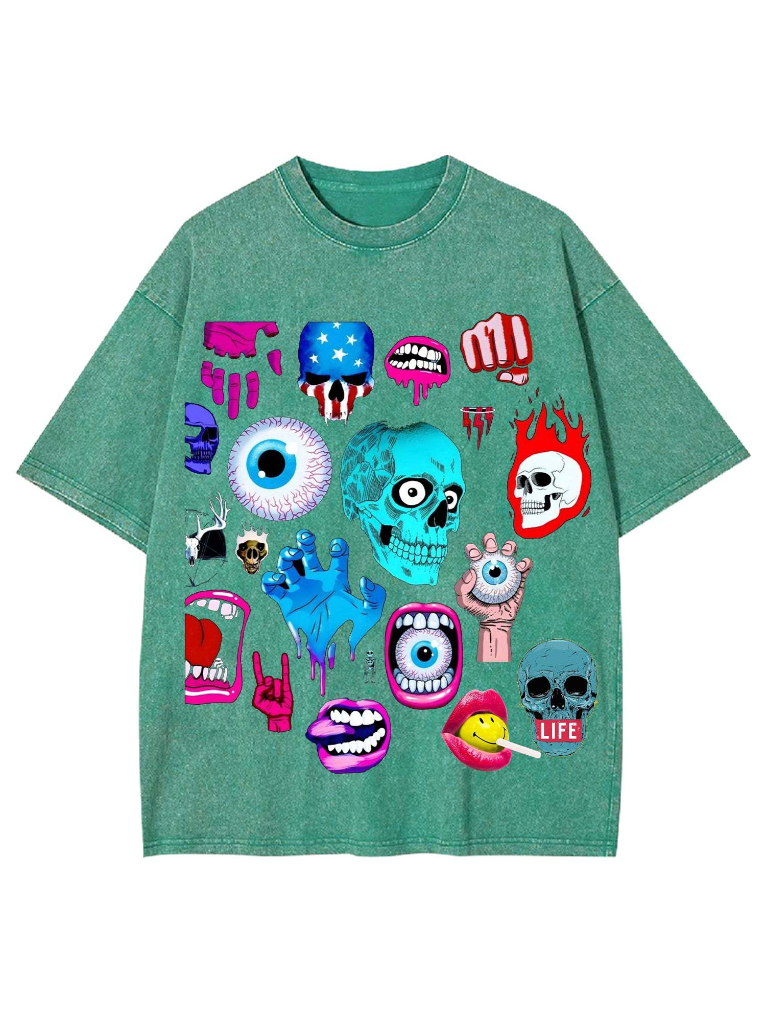 Skull Washed Tshirt-ClassyOutlaw