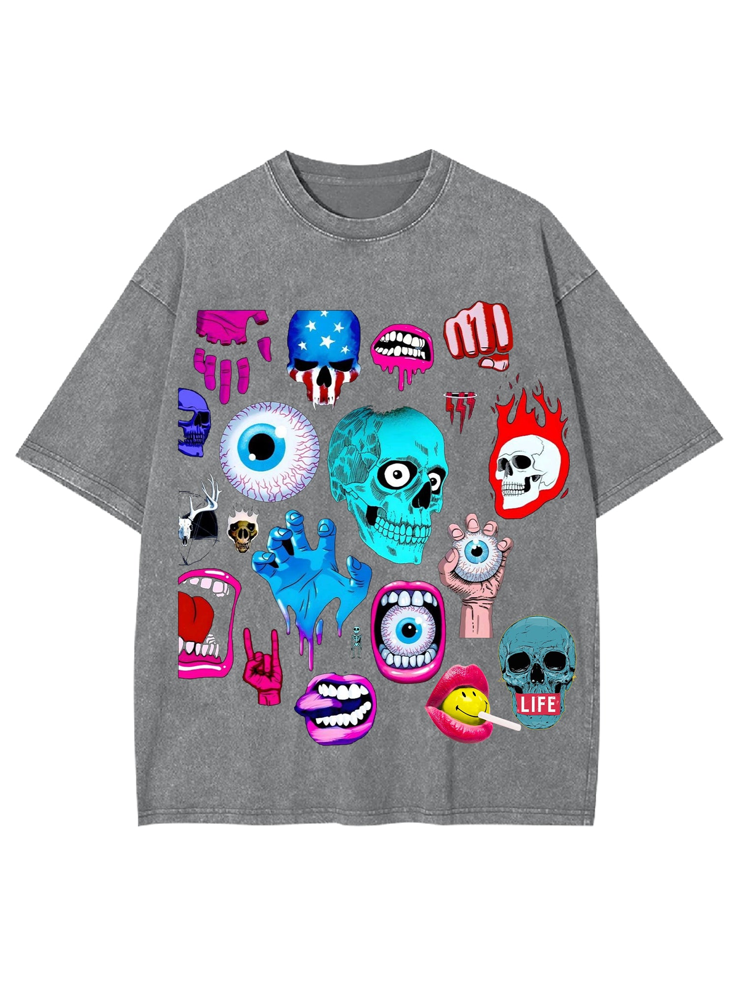 Skull Washed Tshirt-ClassyOutlaw