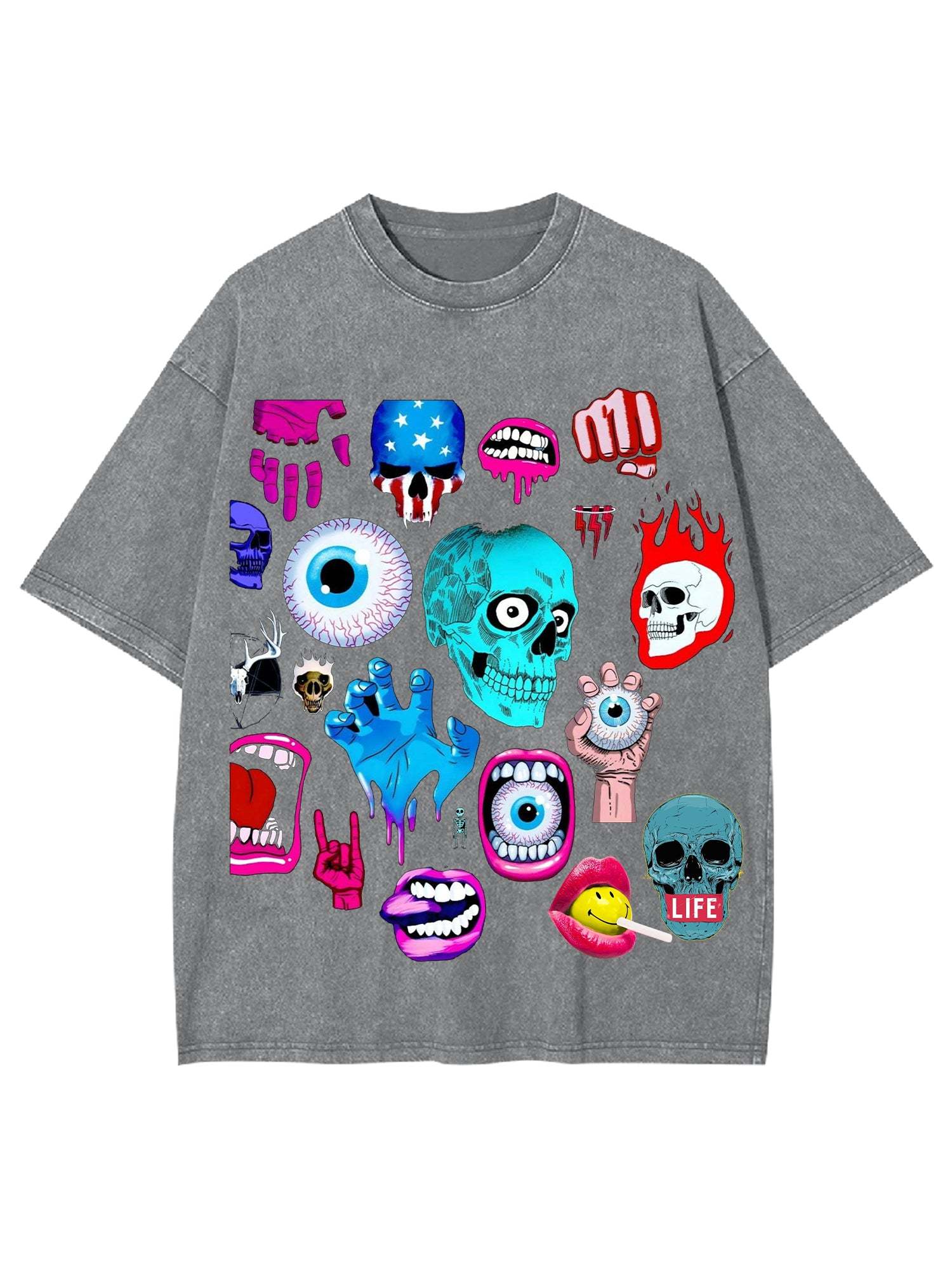 Skull Washed Tshirt-ClassyOutlaw