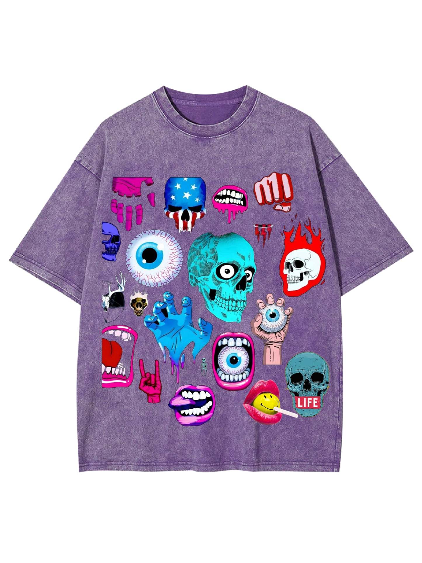 Skull Washed Tshirt-ClassyOutlaw